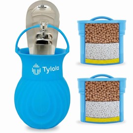 Badewannen Wasserfilter für Wasserhahn, reduziert Chlor und Fluorid, weicheres Wasser für Haut und Haare, einfache Installation , inklusive 2 langlebigen Filterkartuschen – Tylola Bath Tech 3000-2