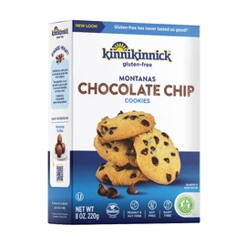 Kinnikinnick - Montanas Chocolate Chip Cookies - Gluten Free and Allergy Friendly, Vegan Cookies - 8 oz. Box