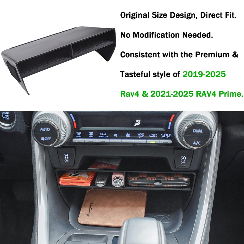 TACOBRO 2PCS Center Console Organizer Tray Compatible with Toyota RAV4