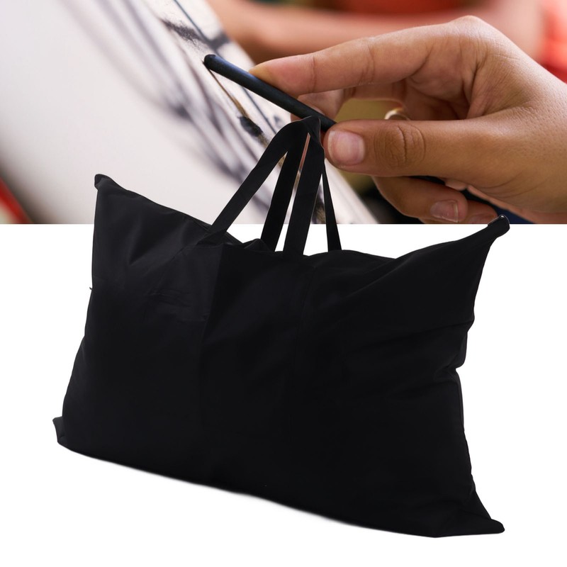 Portfolio Bag Black 38x26in Large Capacity Thick Canvas Light Weight