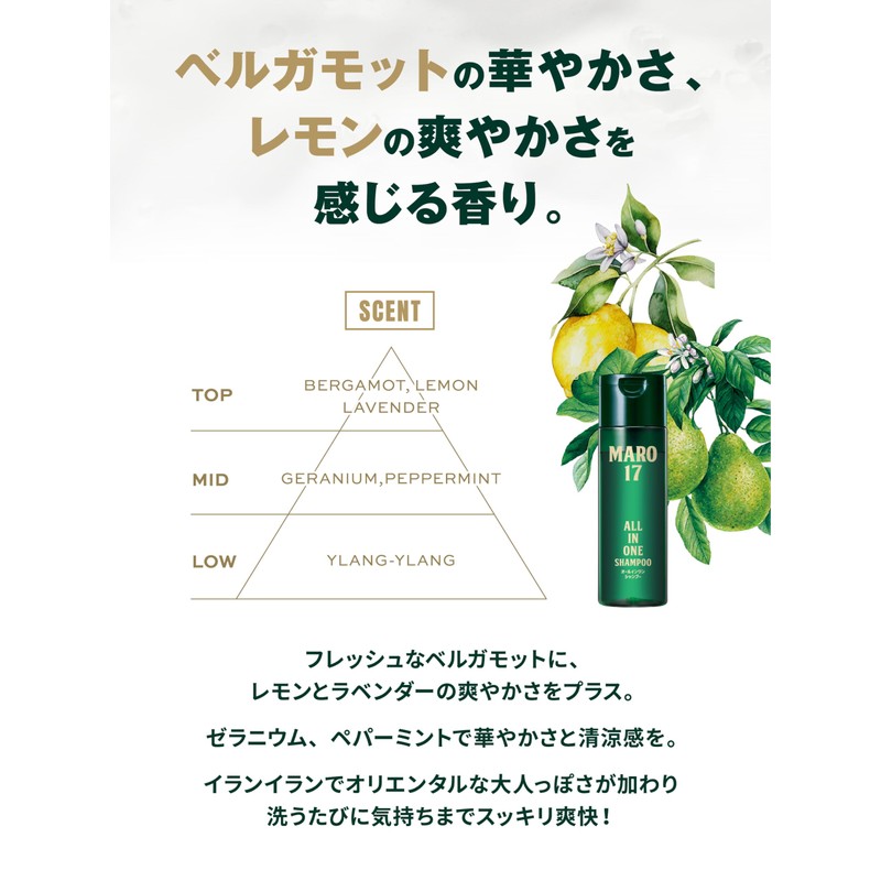 MARO17 All-in-One Shampoo, 6.7 fl oz (190 ml), Bergamot &