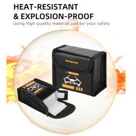 Sinyutia Lipo Battery Safe Bag Fireproof Safety Charging Storage Bag For DJI Mini 5/4/3 Pro Battery Accessories (Large - for 3pcs batteries)