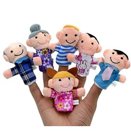 HIGHROCK 6pcs Family Finger Puppets - People Includes Mom, Dad, Grandpa, Grandma, Brother, Sister