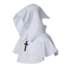 BLESSUME Medieval Hooded Cowl Cross Necklace (White)