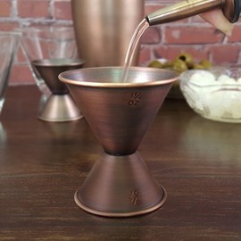 BarConic® Double Sided Jigger Antique Finish -.75oz. x 1.25oz.