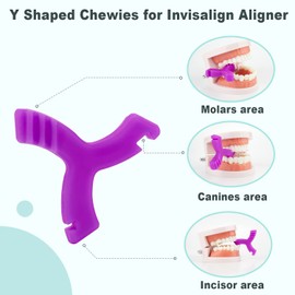 Masticables para alineador Invisalign, DLENP 2 piezas de ortodoncia en forma de Y para asiento de alineación invisible (morado, 2 unidades)