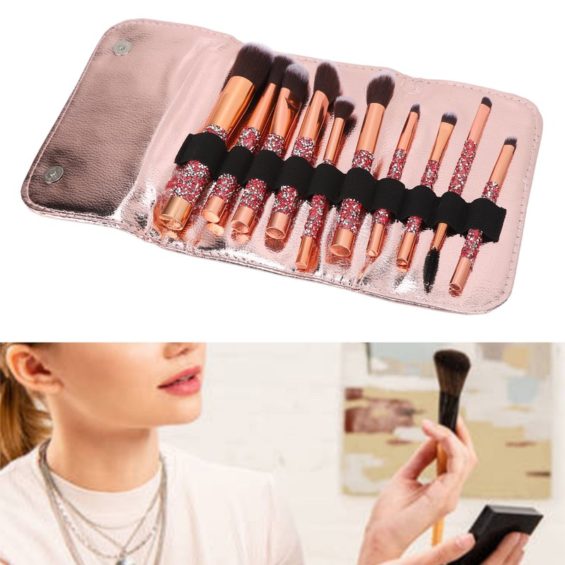10pcs Makeup Brushes Set Soft Bristles Portable Cosmetics Tool Kits