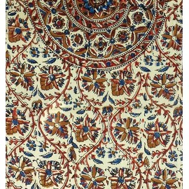 Large Cotton Scarfs for Women Lightweight Soft Sheer Neck Scarf, Head Scarf, Block Print Sanganer Summer Floral Scarf, Bandanas for Women, Handmade Fashion Scarf Square (Red Green, 72 x 15 inches)