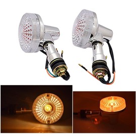one+lifestyle GS Big Large Turn Signal 4-Piece Set Universal Old Car Cafe Racer European GS400E GS550 GS750E GS1000 GJ51 GT250 Z2 CB400 GSX400 Monkey Zephyr etc. (Clear)