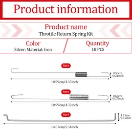 Throttle Return Spring Kit Carburetor Spring Classification Governor Connecting Rod Speed Control Spring Adjusting Lever Spring Compatible with 168F/ GX160/ GX200/ 170F/ GX210 Honda Clone (18 Pieces)