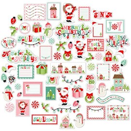 Paper Die Cuts - Home for The Holidays - for Christmas Eve Santa - Over 60 Cardstock Scrapbook Die Cuts - by Miss Kate Cuttables