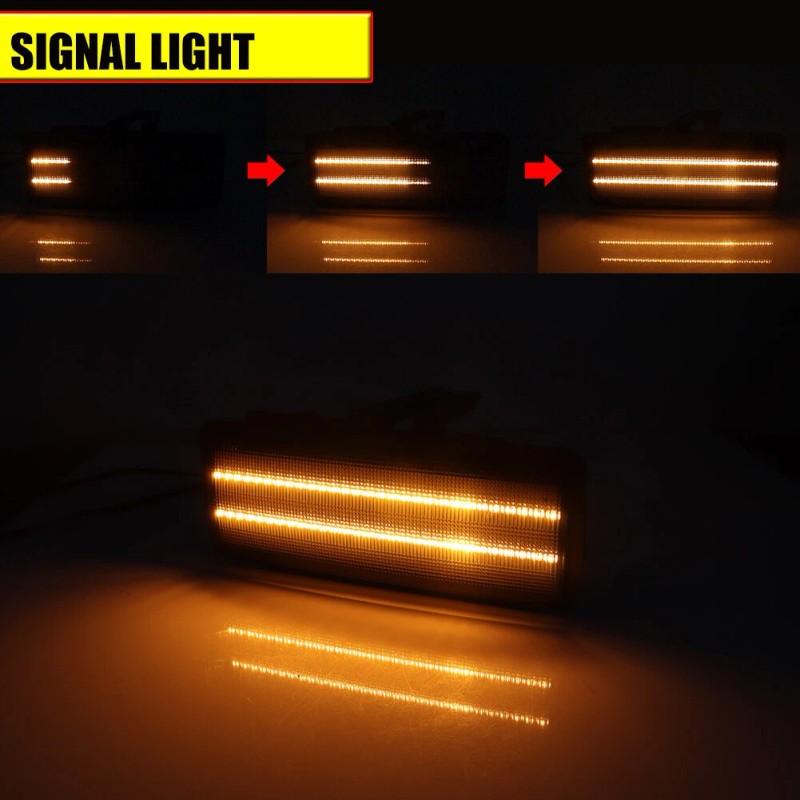 GTINTHEBOX Switchback LED Front Bumper Signal Lights For 94-97 Chevy