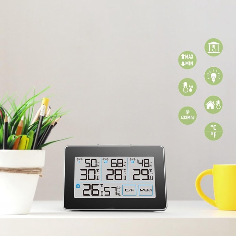 Snblzhef Temperature and Humidity Sensor Digital Thermometer Indoor Hygrometer Temperature