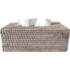 White Wash Rattan Tissue Box Napkin Holder (Tissue Box Cover