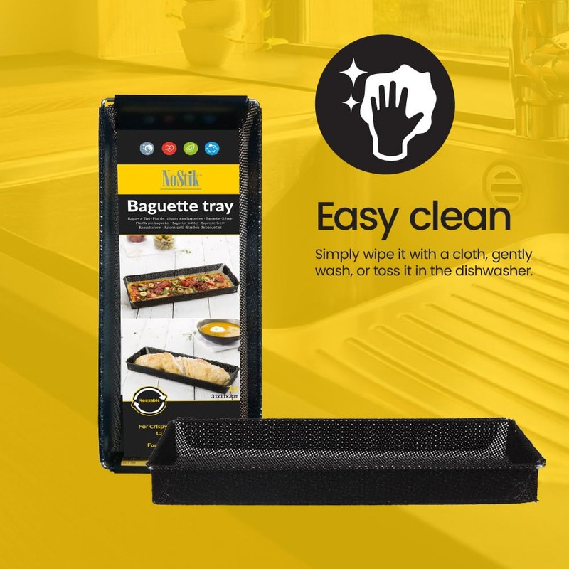 NoStik Perfect Baguette Crisper Tray 1 Piece Free Baking Without