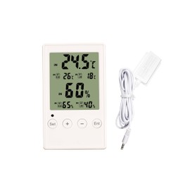 Reptile Thermometer Hygrometer with Alarm Reptile Tank Thermometer Digital Terrarium Thermometer Humidity Gauge with in/Out Temperature Humidity Alarm for Bearded Dragon, Tortoise, Reptile Tank