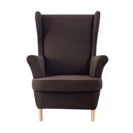 LEONEBEBE Wingback Chair Covers 2 Piece High Stretchable Arm Chair Slipcovers 1 Seat Sofa Protector Universal Spandex Fabric Elastic Bottom Non-Slip Perfect for Living Room Bedroom (Coffee)