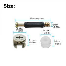 Furniture Connecting Cam Fitting Cam Lock Nut 3-in-1 Furniture Connecting Fastener Bolt Nut Set for Cabinet Wardrobe (25 Sets）