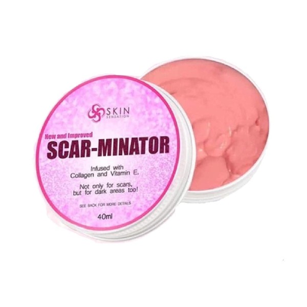 SCAR-MINATOR with Shea Butter Extract, Collagen & Vitamin E, 40ml. Heals Scars, Stretch Marks,