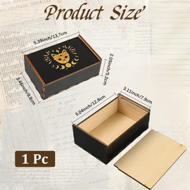 CREATCABIN Wooden Tarot Storage Boxes Tarot Card Case Witch Box Black Cat Card Holder Tarot Card Box with Sliding Lid Trinket Box Decorative Storage Bin for Divination Jewelry 3.5x5.4x2Inch
