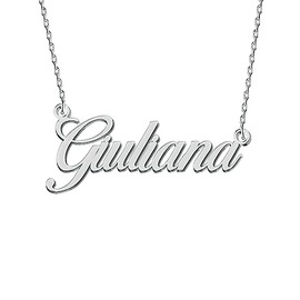 Stainless Steel Jewelry Custom Dainty Initial Name Necklace Silver for Women Grandma Giuliana