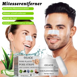 2 Stk Blackhead Remover Maske,Mitesserentferner Maske,Blackhead Clear-Up Strips,Nose Plant Pore Strips,Abreißbare Mitesserstreifen, Tiefenreinigende Schönheit Gesichtspflege Mit 120BlattPapierstreifen
