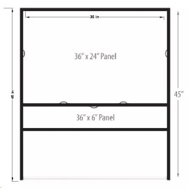 Unbranded 1 Pack H-Frame, Angle Iron Metal Frame 45'' Tall 36'' Wide Holding Sign 24x36 In