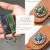 GLEOLE Concho Keychain, Genuine Leather, Made in Japan, Key Ring,