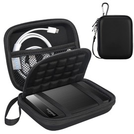 Lacdo Hard Drive Carrying Case for UnionSine Ultra Slim Portable External Hard Drive 250GB 320GB 500GB 750GB 1TB 2TB 4TB 5TB USB 3.0 HDD 2.5 Inch EVA Shockproof Travel Bag, Water Resistant, Black