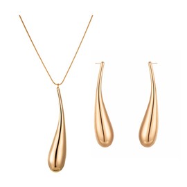 FDEETY Jewellery Set for Women Bridal Tear Drop Necklace Earrings Set Prom Wedding Jewellery Set Party Jewellery Set Wedding Bridesmaid Fashion Jewellery, Alloy Steel