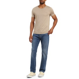 Mavi Zach - Jeans de pierna recta de tiro regular para hombre, Mid Indigo Brushed Williamsburg, 42W x 32L