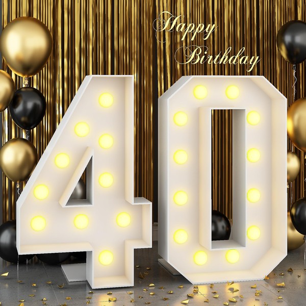 4ft Light Up Numbers 40 Large Numbers with Lights Bulbs