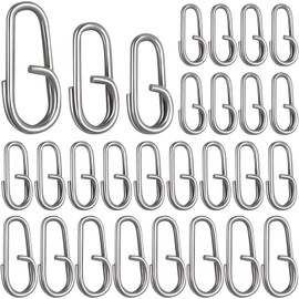 HINZIC 120 Pack 3 Sizes Stainless Steel Fishing Power Speed Clips High Strength Snap Connector Tackle Freshwater Saltwater Fishing Clips Lures Silver