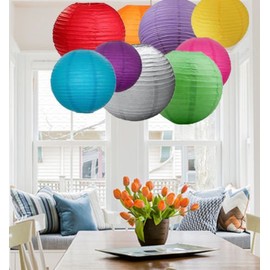 A Liittle Tree 12 PCs Mixed New Round Paper Lanterns Wedding Birthday Party Decor (Party Shade12)