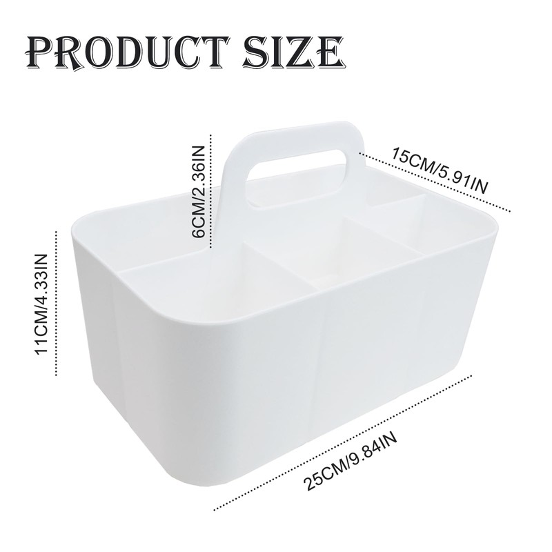 WSAMJIN Multipurpose Caddy Organizer, 5 Slots Basket Bin with Handle,
