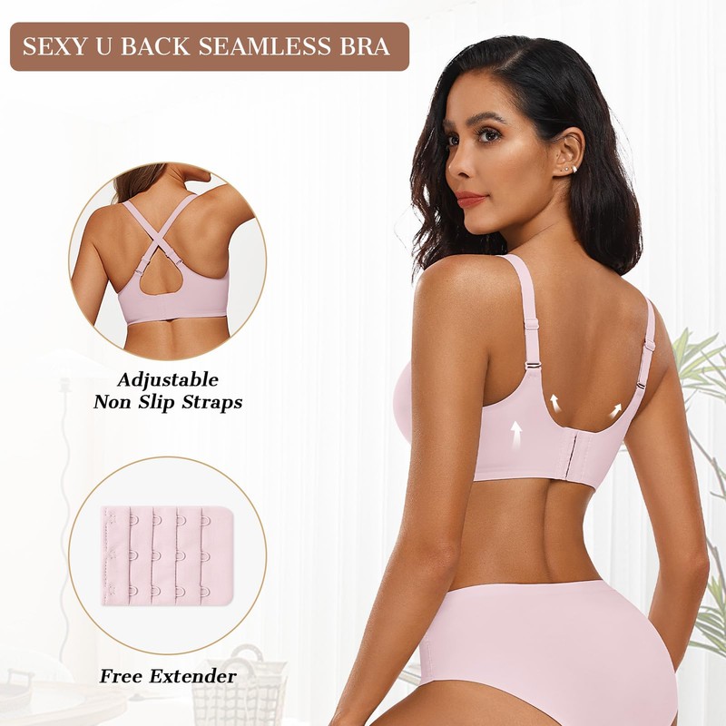 OEAK Womens Wireless Bras Push Up Support Full Coverage Bralettes