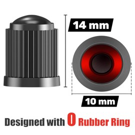 10PCS Dust Caps for Car Tyres – Tyre Valve Caps with O-Ring Seal, Universal Airtight Tire Valve Stem Cap for Cars, SUV, Motorcycle, Bike & Truck, Screw-On Black Cap, Premium Universal Stem Dust Covers