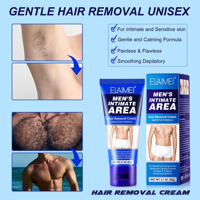 Dinalio Down Under Hair Removal Cream,Depilatory Cream for Intimate Areas