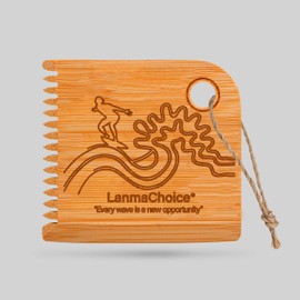 Lanmachoice Surf Wax Comb - Bamboo Surfboard Wax Scraper and Surf Board Wax Remover, Scraper Tool, Wax Comb for Surfboard