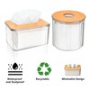 3PCS Acrylic Tissue Box Holder, Clear Tissue Organizer with Bamboo