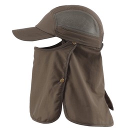 Magracy Men‘s UPF 50+ Sun Cap with Neck Protection & Face Mask UV Protection Fishing Cap Breathable Adjustable Outdoor Hat Army Green