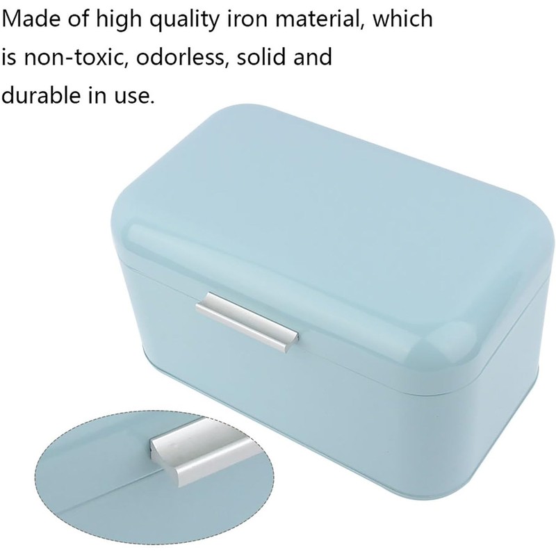 Buachois Large Bread Box,Iron Bread Box with Lid,Metal Bread Storage