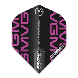 WINMAU Prism Delta Michael Van Gerwen MvG Black & Purple Logo Extra Thick Dart Flights - 1 set per pack (3 flights in total)