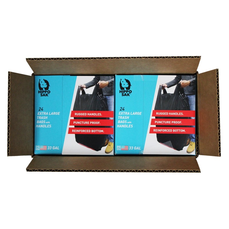 Hippo Sak 33 Gallon Extra Large Trash Bags with Handles