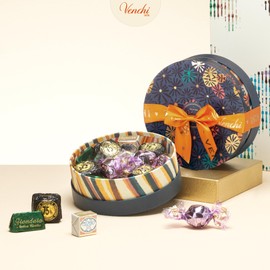 Venchi - Murrine Collection - Small Blue Hamper with Assorted Chocolates, Gift Idea for Birthday and Anniversary, 7.05 oz