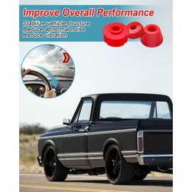 AUGREX Body Mount Bushings Kit Fit for Chevy C10 1967 1968 1969 1970 1971 1972 Replace 7-101, Red