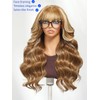 Nadula Honey Blonde Curtain Bangs Wig Human Hair - 13X4