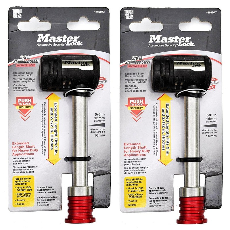 Master Lock Receiver/Hitch Lock - Extra Long Shaft Two (2)
