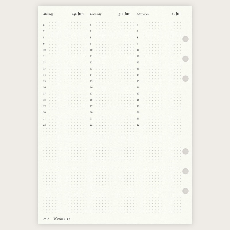 etmamu 1100 Calendar Inserts 2026 A5 Vertical Dot Grid