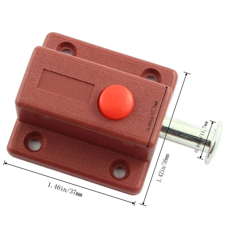 JCBIZ 6pcs Spring Loaded Press Button ABS Plastic Bolt Sliding